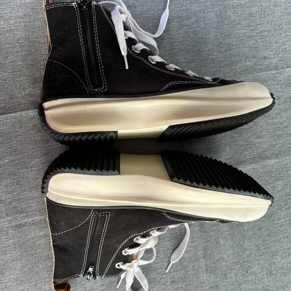 Steve Madden Sz 10 Womens SHARK high top platform sneakers, black studded - Picture 7 of 10